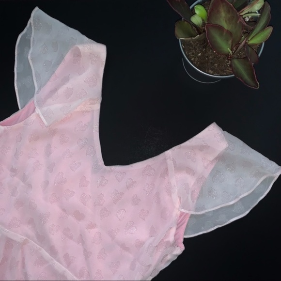 19 Cooper Pink Heart Cap Sleeve Wrap Blouse - Picture 6 of 7